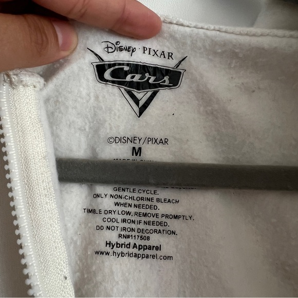 Disney Car’s Radiator Springs Zip Up Hoodie Cream-Girls Size Medium - Picture 7 of 8